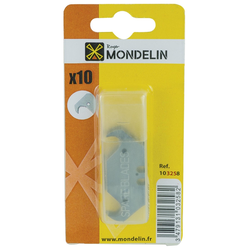BOITE 10 LAMES CROCHET POUR COUTEAU SUR CARTE MONDELIN - 103258