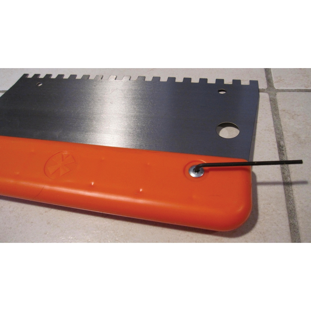 KIT LAMES A CARRELER ACIER 3 LAMES + POIGNEE ORANGE MONDELIN - 225201