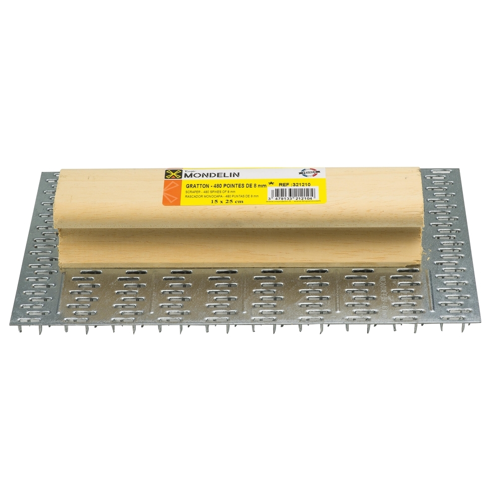 GRATTON 480 POINTES/8MM 15X25CM POIGNEE BOIS MONDELIN - 321210