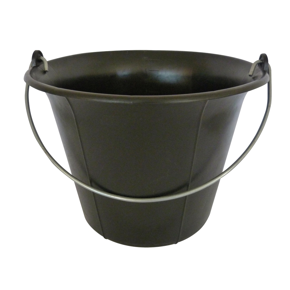 SEAU 11L NOIR PLASTIQUE FOND PLAT ANSE 6,3 MM MONDELIN - 341000