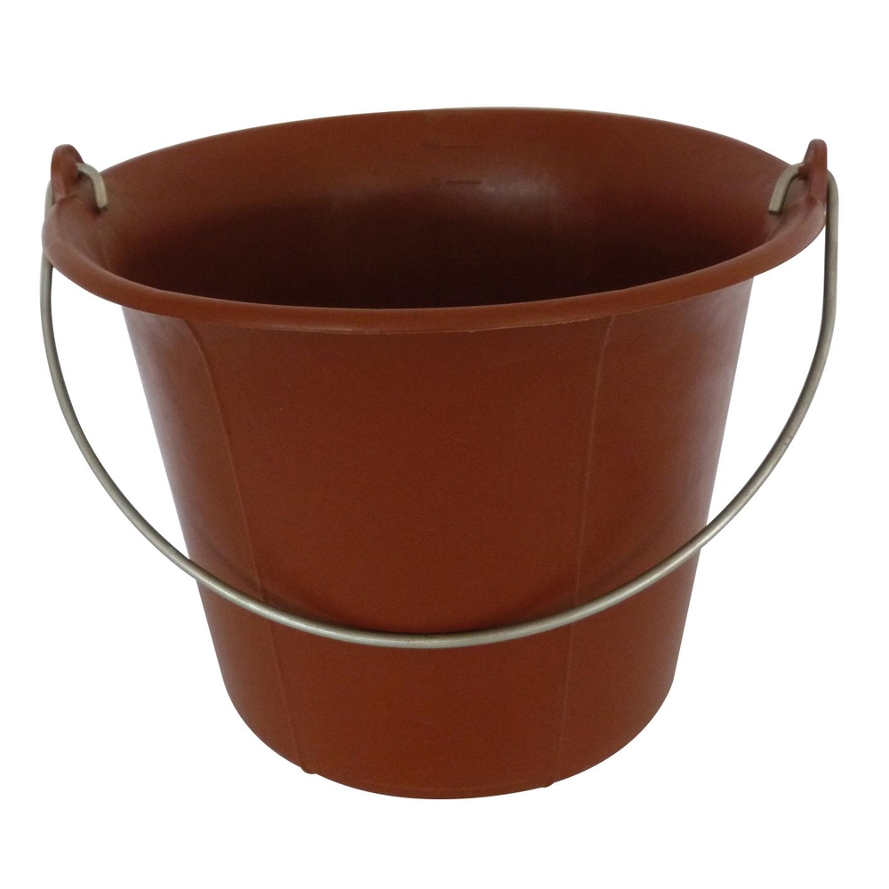 SEAU 11L ROUGE PLASTIQUE FOND PLAT ANSE 5,3 MONDELIN - 341060