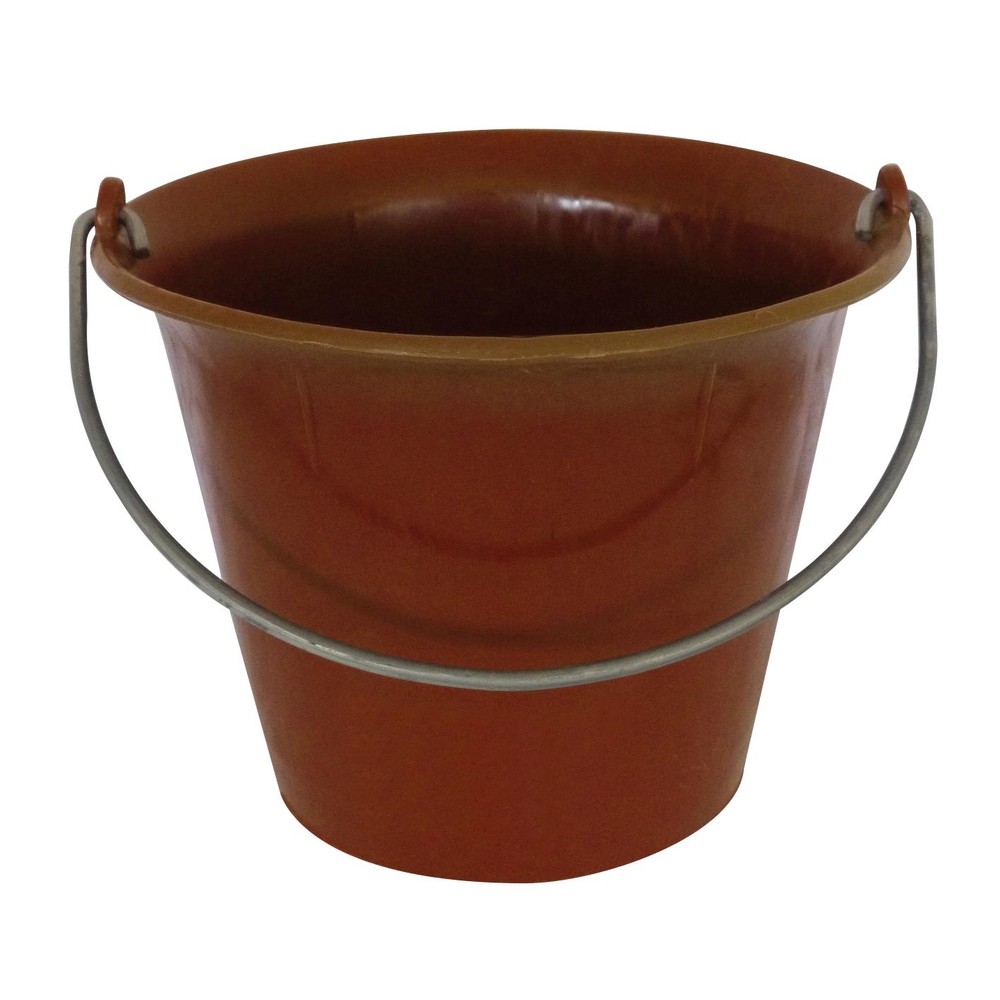 SEAU 11L ROUGE PLASTIQUE FOND ARRONDI ANSE 6,8 MONDELIN - 341070