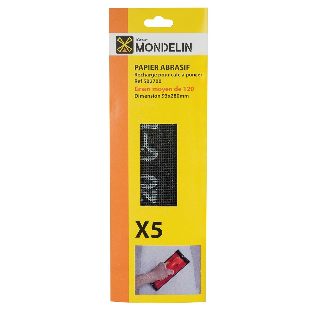 LOT 5 PAPIERS ABRASIF GRAIN 220 - 280 X 93 SUR CARTE MONDELIN - 502770
