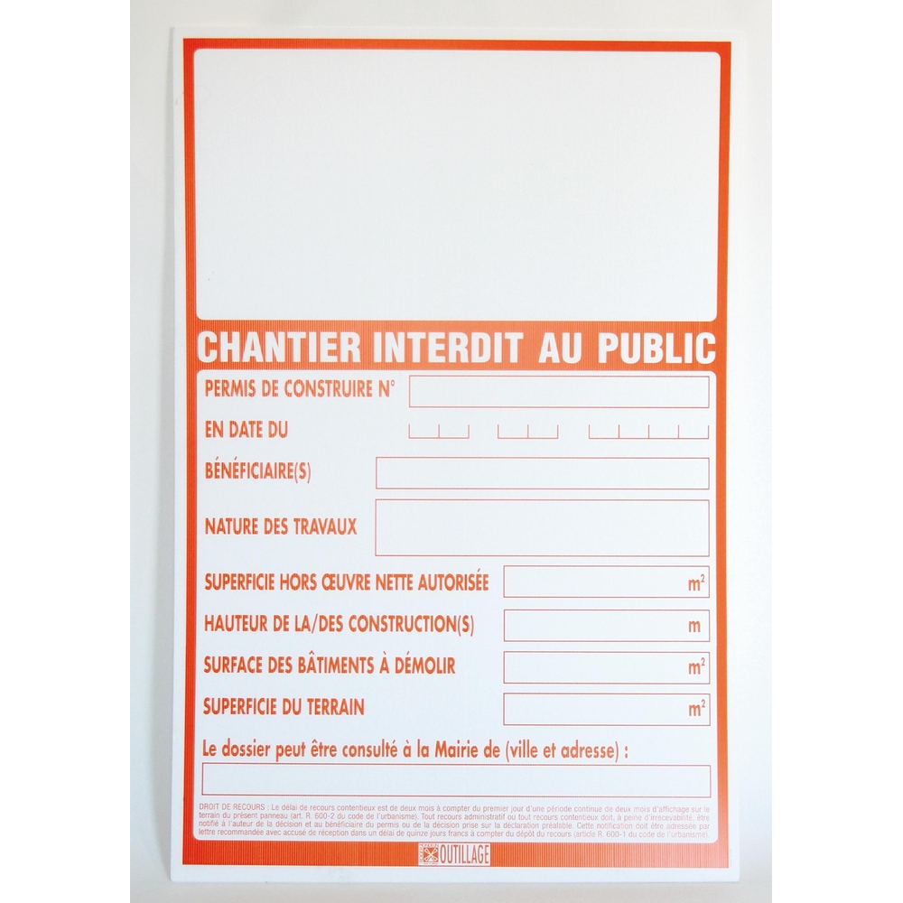CHANTIER INTERDIT AU PUBLIC 80 X 120 MONDELIN - 802260