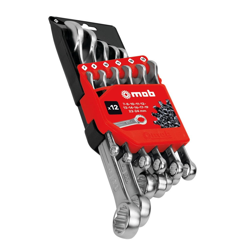 Monture de 12 clés mixtes (7-8-10-11-12-13-14-16-17-19-22-24mm) - MOB OUTILLAGE - 9000M12001