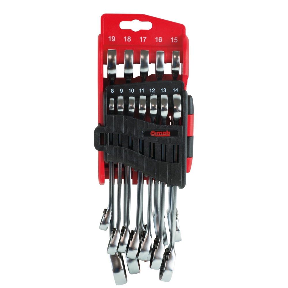 Monture de 12 clés mixtes à cliquet (8-9-10-11-12-13-14-15-16-17-18-19) - MOB OUTILLAGE - 9002M12001