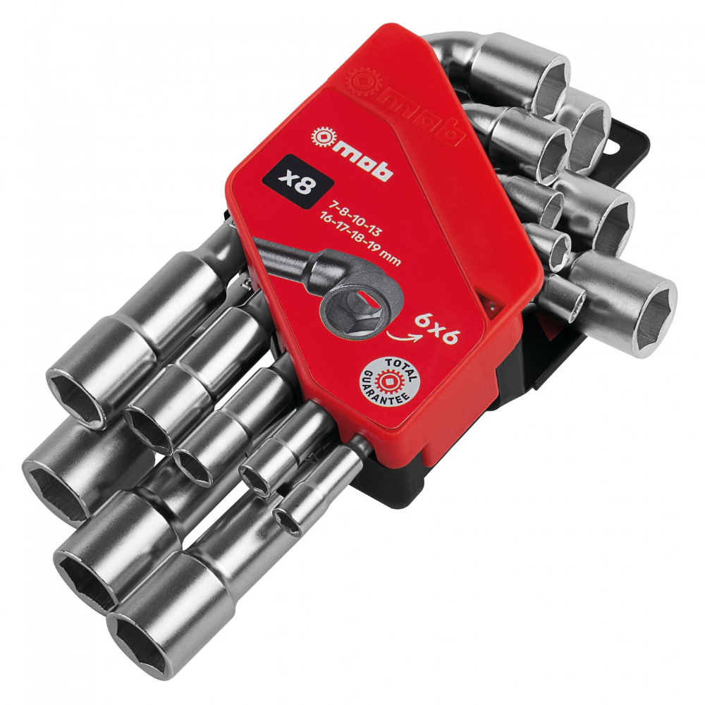 MONTURE 8 CLÉS A PIPES 6X6 (7-8-10-13-16-17-18-19mm) - MOB OUTILLAGE - 9015M08001