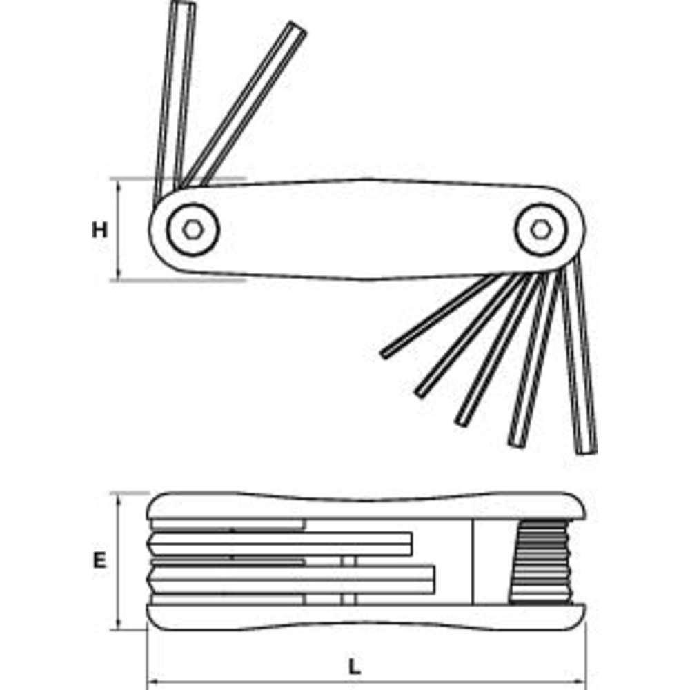 MONTURE 7 CLES MALES COURTES 6 PAN 1,5 A 6MM MOB - 9062006101