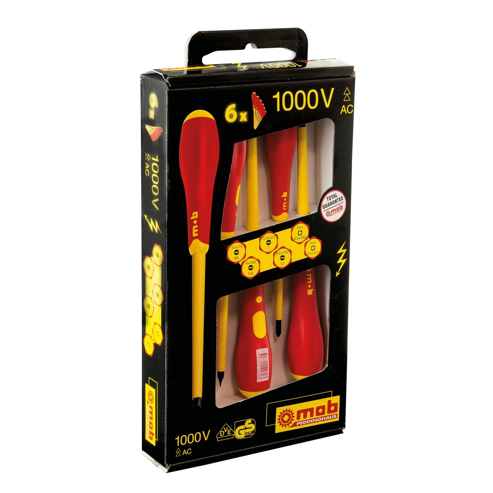 JEU DE 6 TOURNEVIS VDE (4 ELECT + 2 PZ) MOB - 9129500201