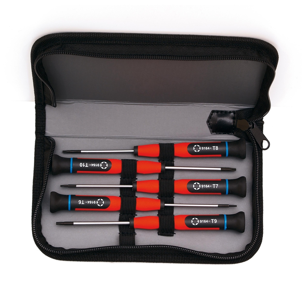 JEU 5 TOURNEVIS PRECISION TORX EN TROUSSE MOB - 9169000001