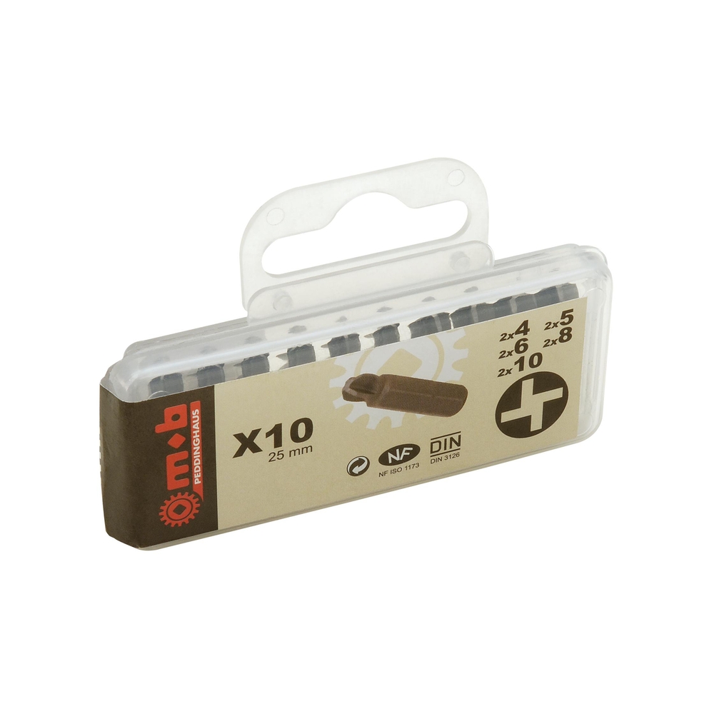 BOITE 10 EMBOUTS NUS 1/4 TORQ SET NO2 MOB - 919K021401