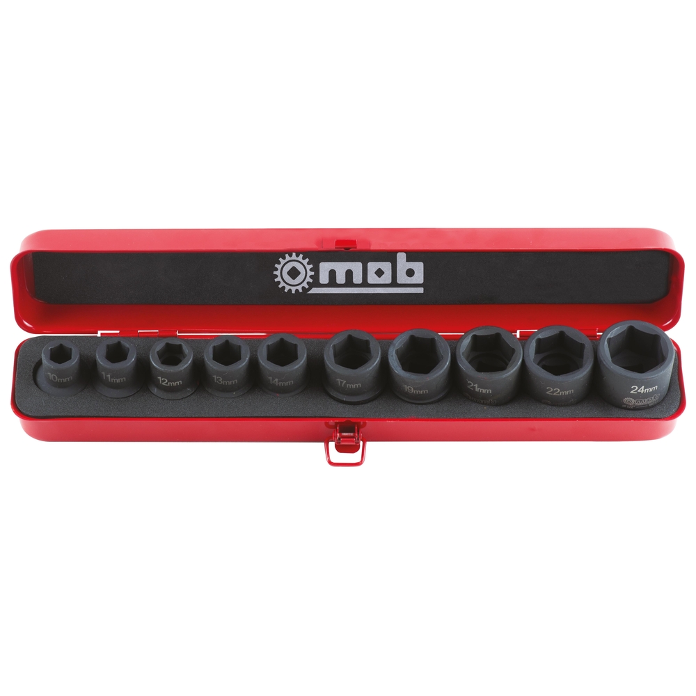 COFFRET METAL DE 10 DOUILLES IMPACT 1/2'' MOB - 9212010501