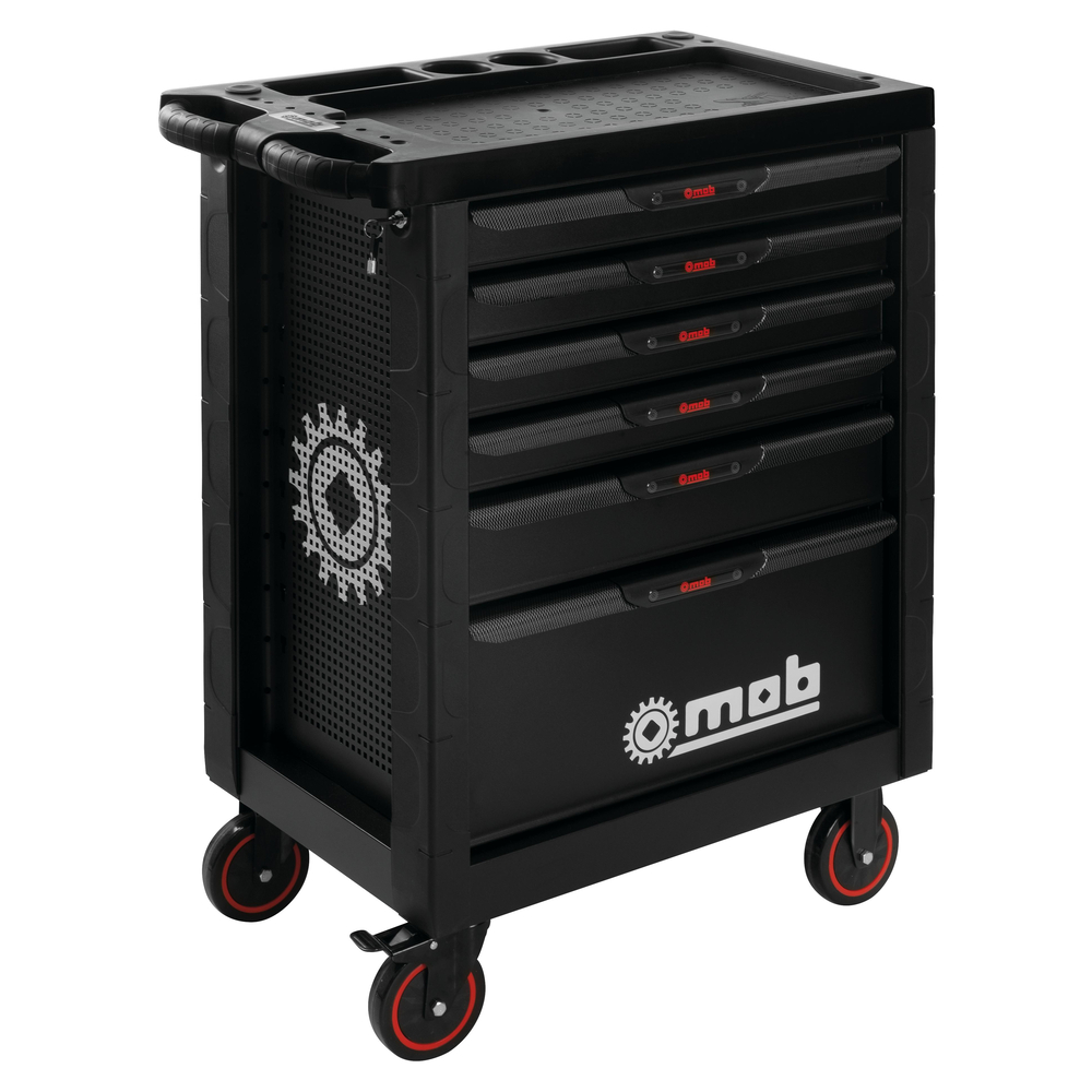 SERVANTE PROLINER NOIRE MOB 6 TIROIRS GARNIE 140 PIÈCES - 9514140601