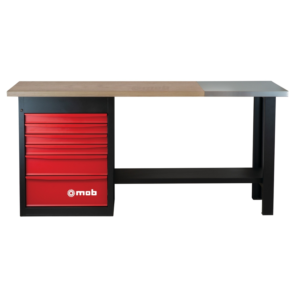 Établi 6 tiroirs avec plaque inox longueur 2m - MOB OUTILLAGE - 9611050601