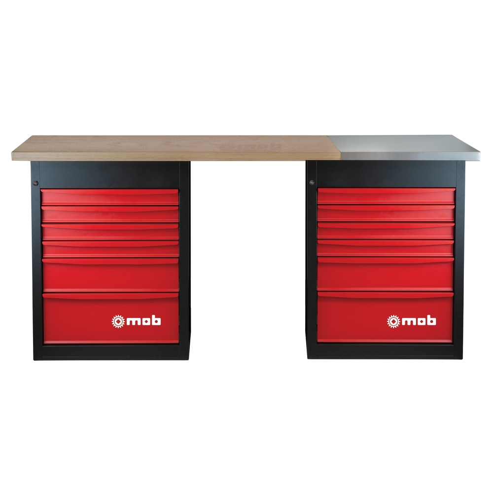 Établi 12 tiroirs avec plaque inox - MOB OUTILLAGE - 9611051201