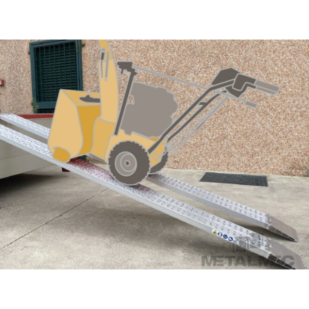 PAIRE DE RAMPES METALMEC 40 x 215 x 2000 839 Kg SANS BORDS - M076MM040SL2020