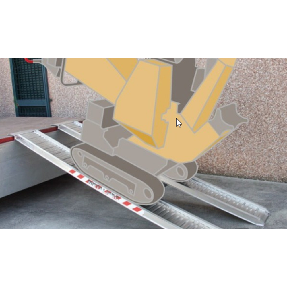 PAIRE DE RAMPES METALMEC 75 x 240 x 3000 1250 Kg SANS BORDS - M076MM074SL3030