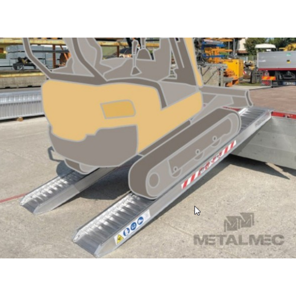 PAIRE DE RAMPES METALMEC 100 x 360 x 3056 1750 Kg AVEC BORDS - MM101BL3630