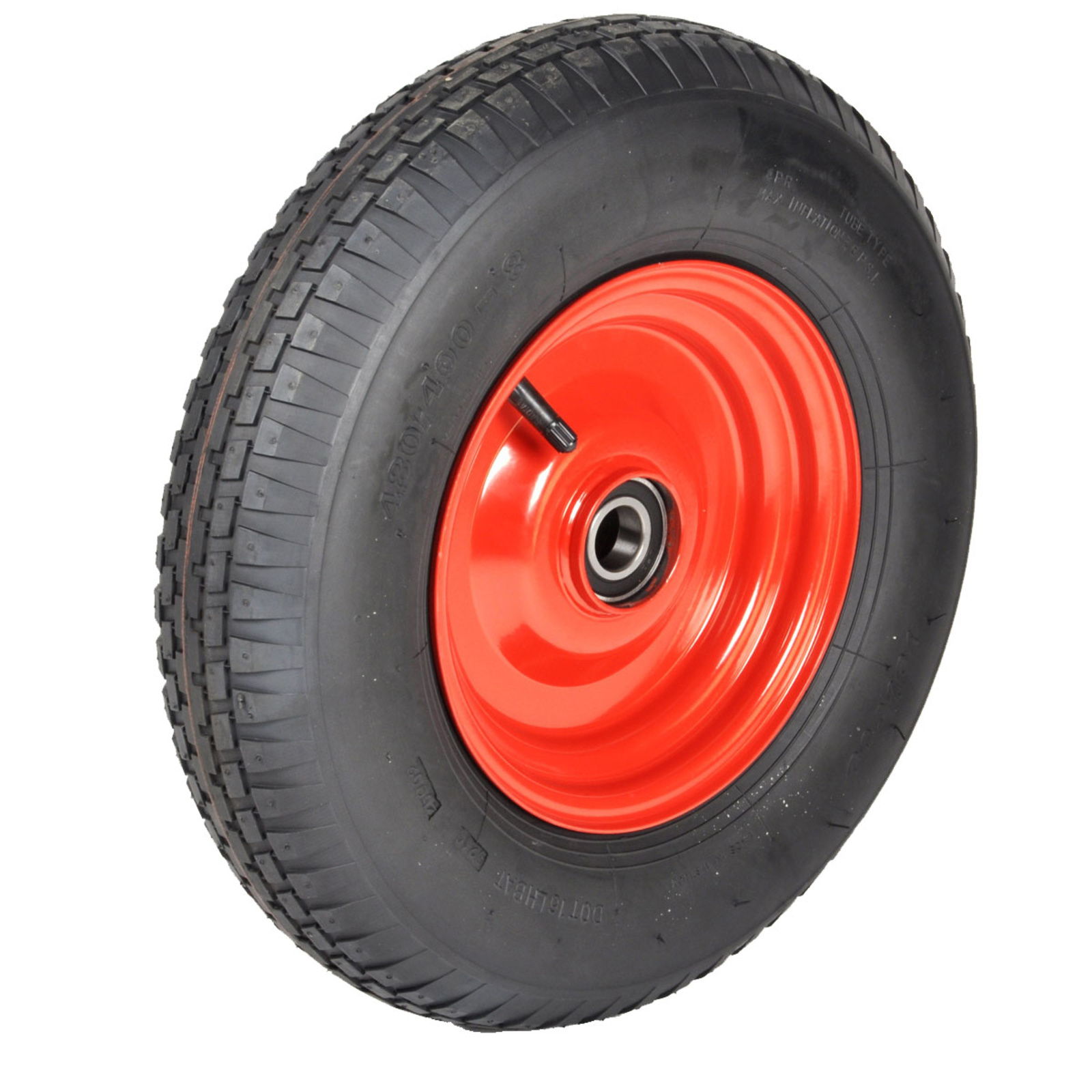 Roue de brouette pneumatique 4 plis jante en acier ø400x8 axe ø25mm MATADOR - 10620