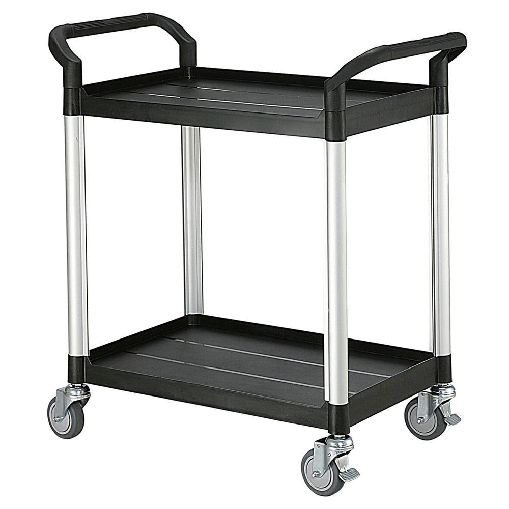 Chariot petit modèle MATADOR 808E, 2 plateaux, noir, 850x480x950mm - 12479