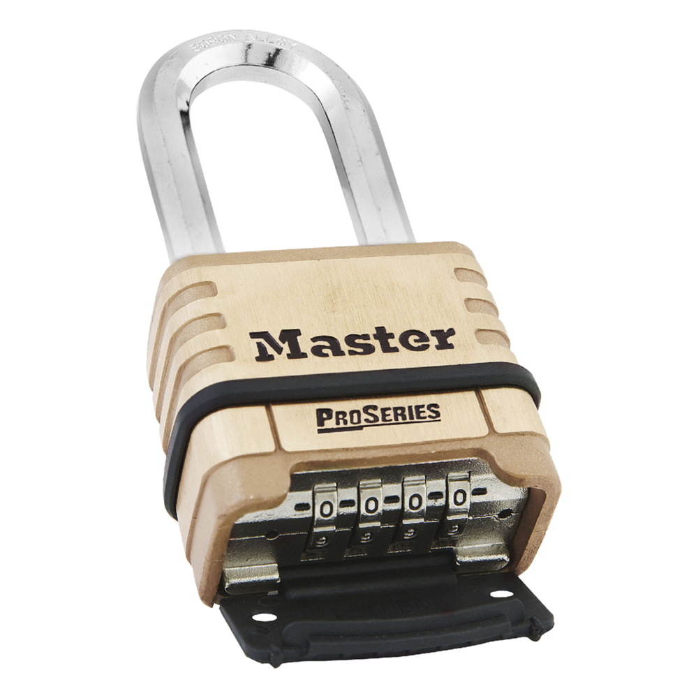 Cadenas 57mm Pro Series laiton à combinaison reprogrammable - anse longue en Inox MASTERLOCK - 1175LHSS