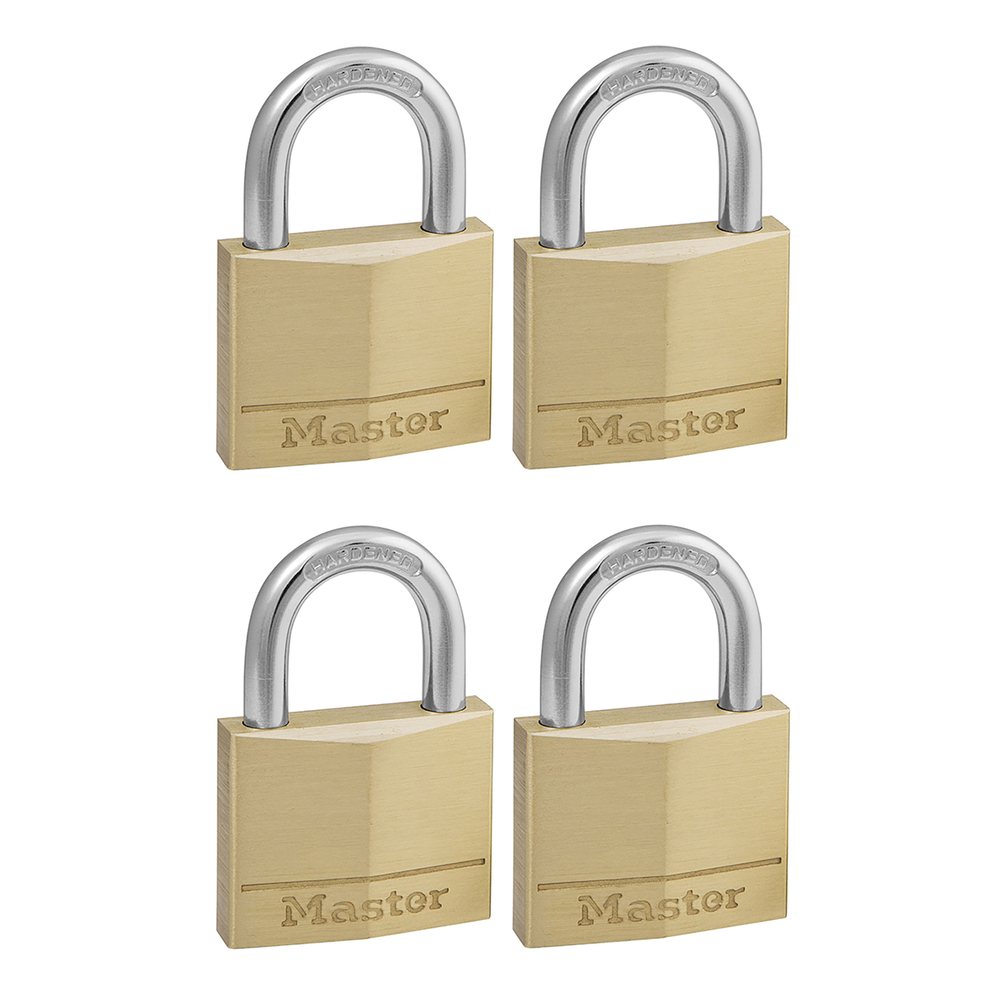 Lot de 4 cadenas laiton 40mm à clé MASTERLOCK - 140EURQNOP