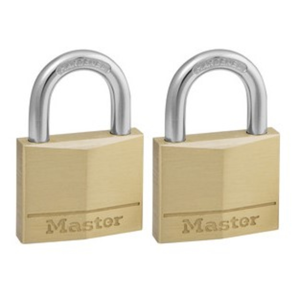 Lot de 2 cadenas laiton 40mm à clé MASTERLOCK - 140EURT