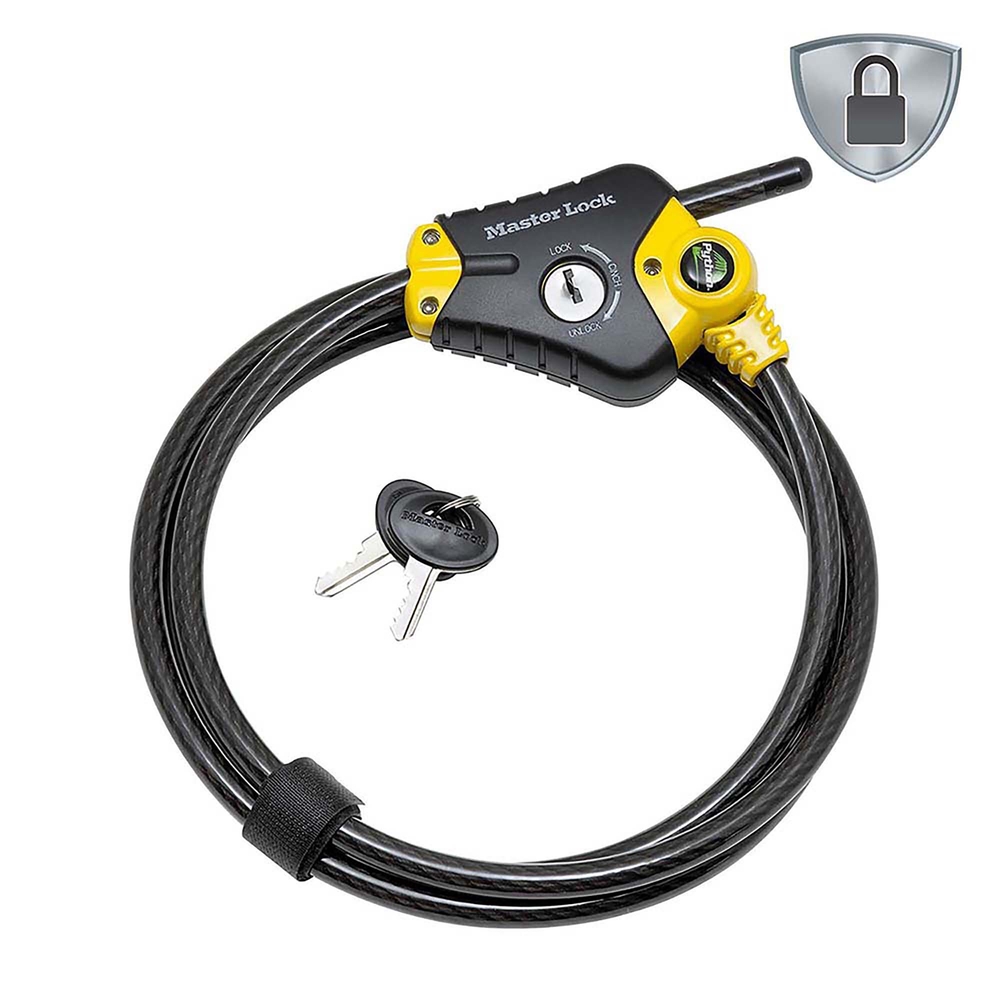 Câble Python 1m80 - Câble avec cadenas intégré MASTERLOCK - 8433EURD