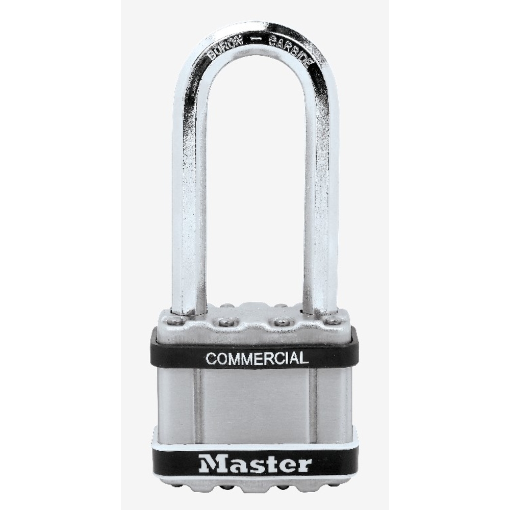 Cadenas Excell Inox 50mm à clé anse extra longue MASTERLOCK - M5LJSTS