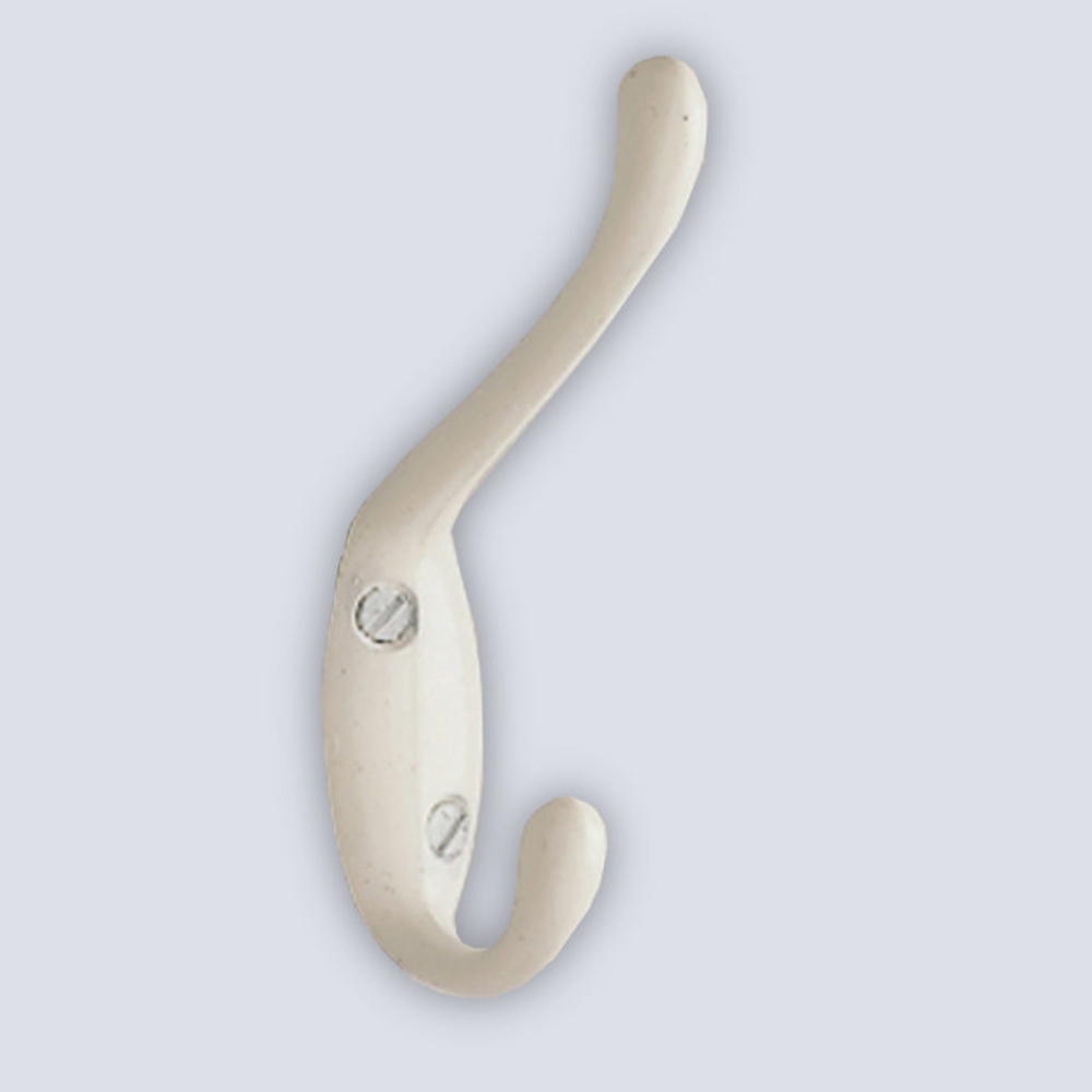 Crochet double vertical en zamac blanc - MOTTEZ - B070B2BC