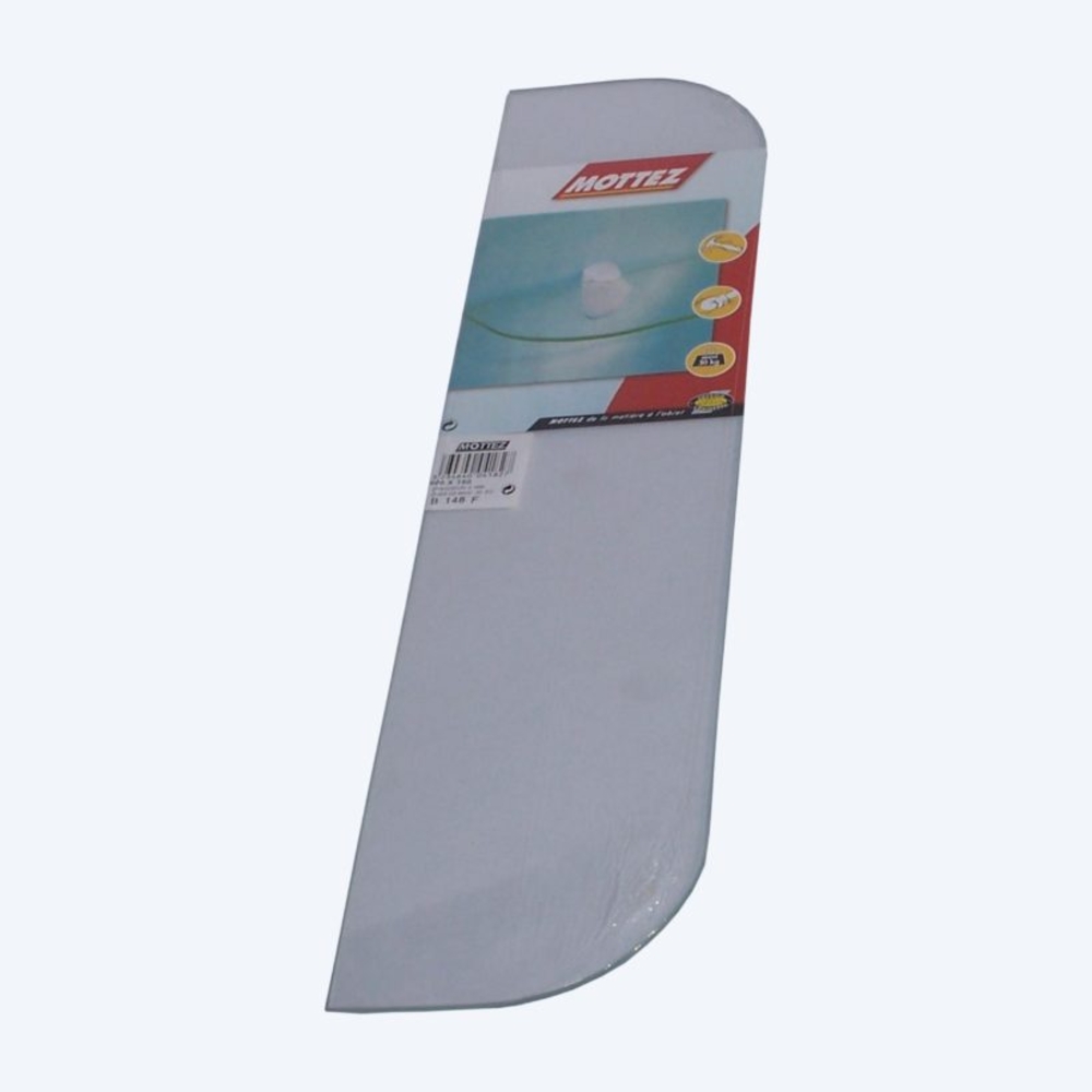 Tablettes verre transparente 2 coins arrondis 40 x 15 cm - MOTTEZ - B152F