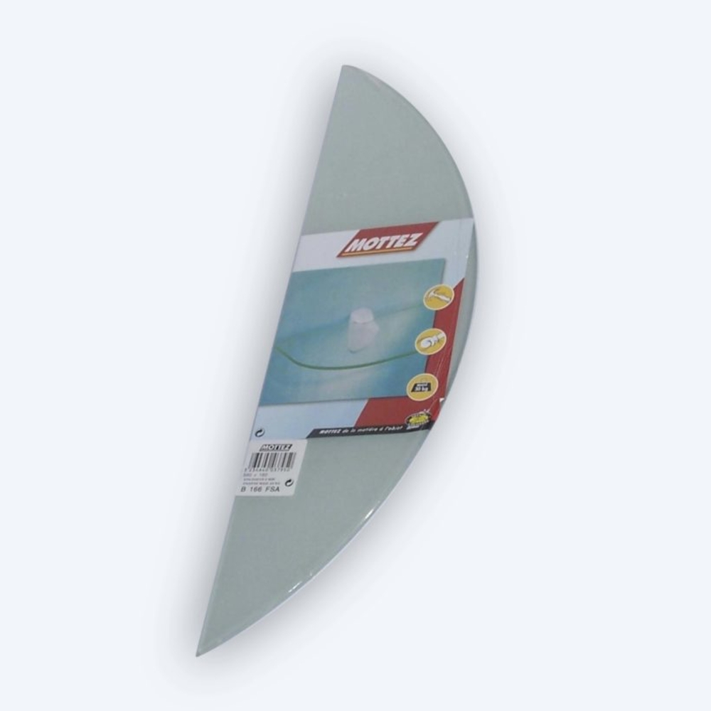 Tablettes verre sablée 1/2 lune 58 x 16 cm - MOTTEZ - B166FSA