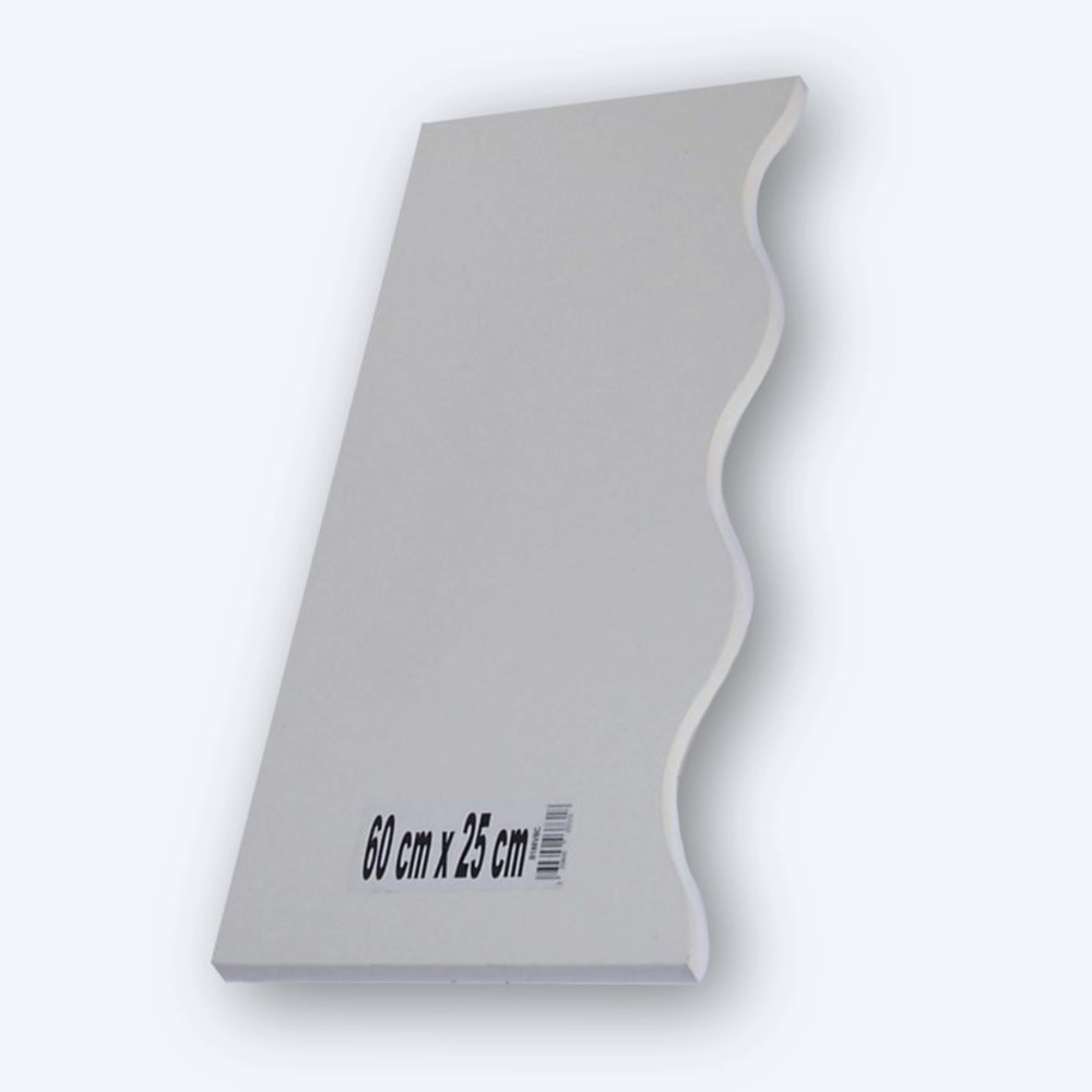 Tablettes bois vague - 60 x 25 cm finition Blanc - MOTTEZ - B186VBC