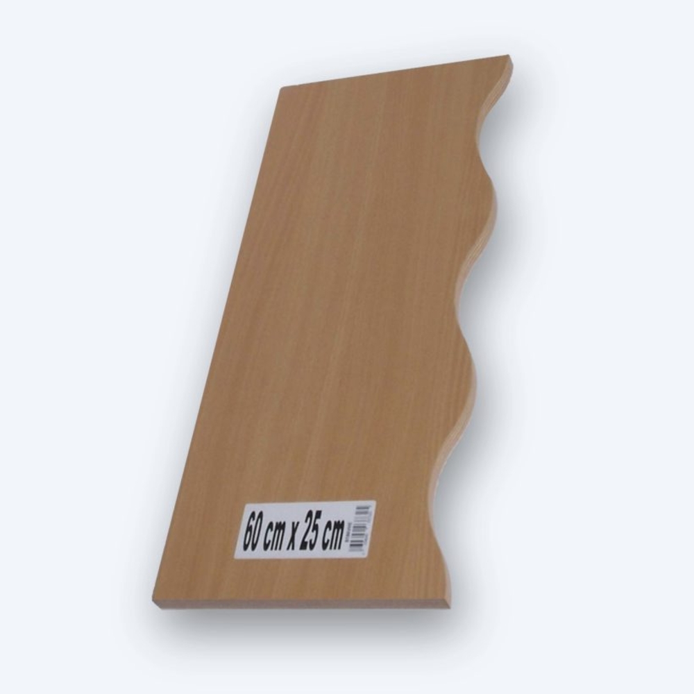 Tablettes bois vague - 80 x 25 cm finition Hêtre - MOTTEZ - B187VHE