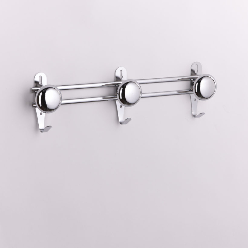 Portemanteaux métal 3 têtes - coloris chrome - MOTTEZ - B220V3CH