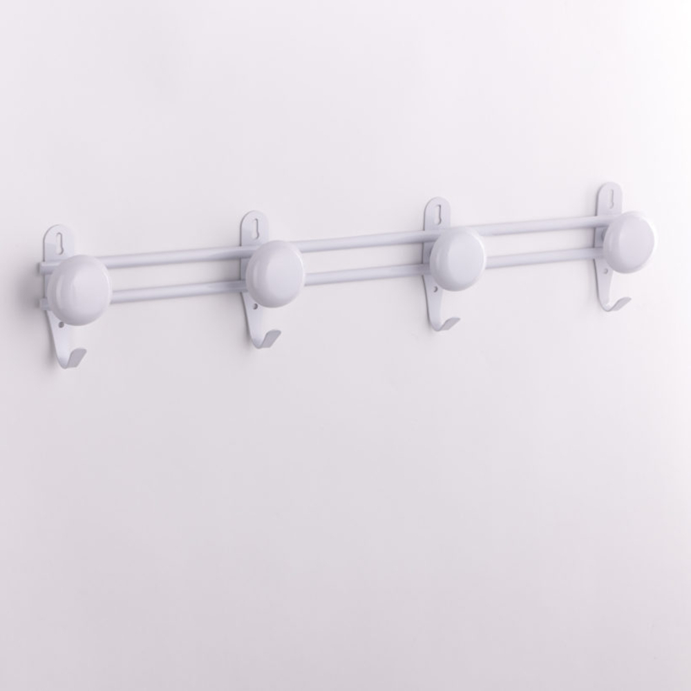  Portemanteaux métal 4 têtes – coloris blanc  - MOTTEZ - B220V4BC