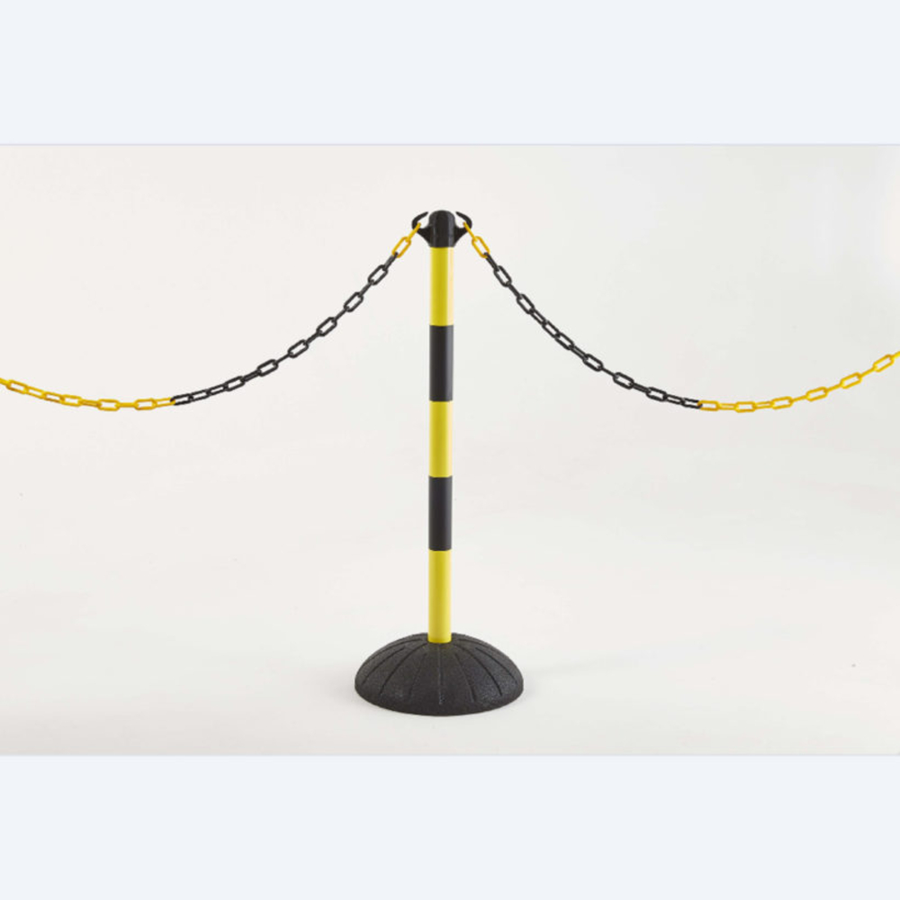 Potelet avec socle en caoutchouc noir « pro » jaune et noir - MOTTEZ - B347SJANO