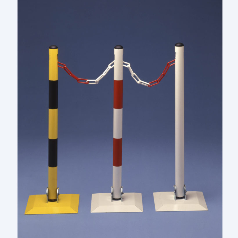 Potelet sur coupelle carrée rabattable blanc / rouge - MOTTEZ - B365CBR