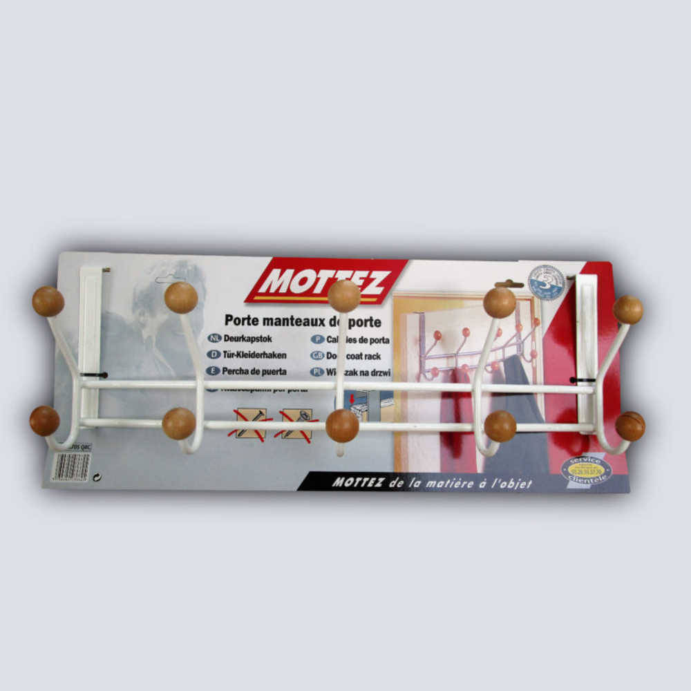 Portemanteaux 10 crochets coloris blanc - MOTTEZ - B705QBC