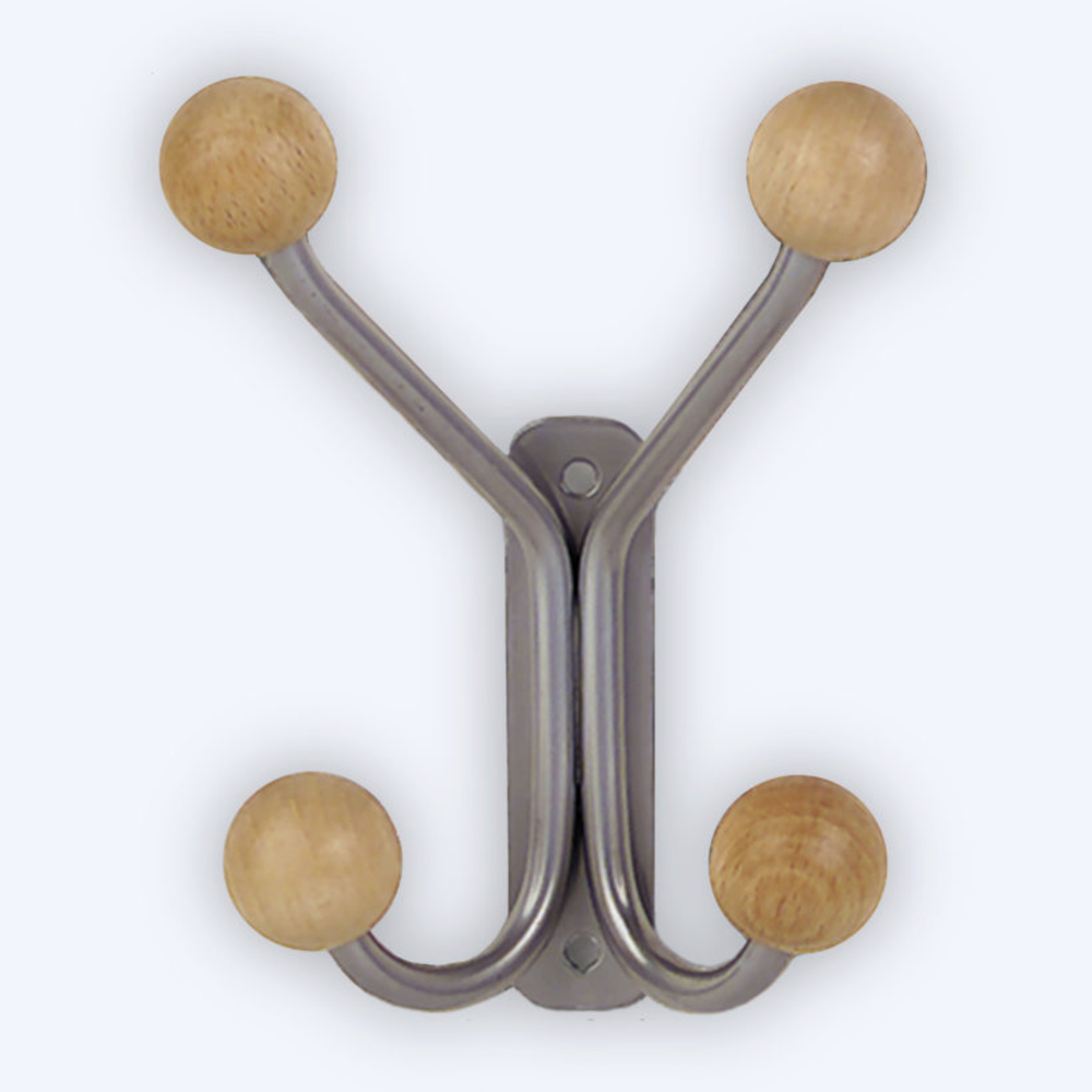 Portemanteaux 4 crochets coloris alu - MOTTEZ - B710VAL