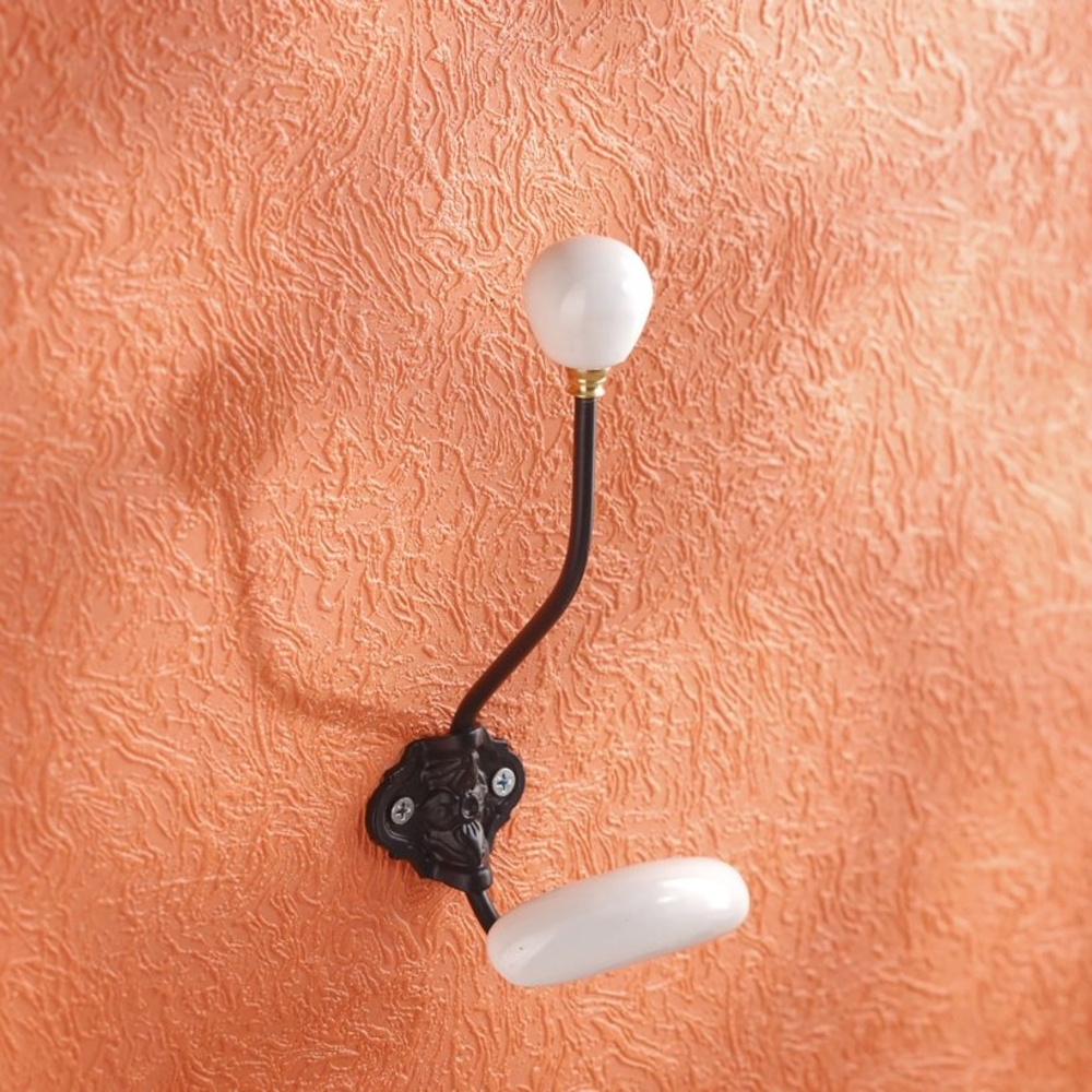  Portemanteau en acier moulé noir double patière  - MOTTEZ - B842V