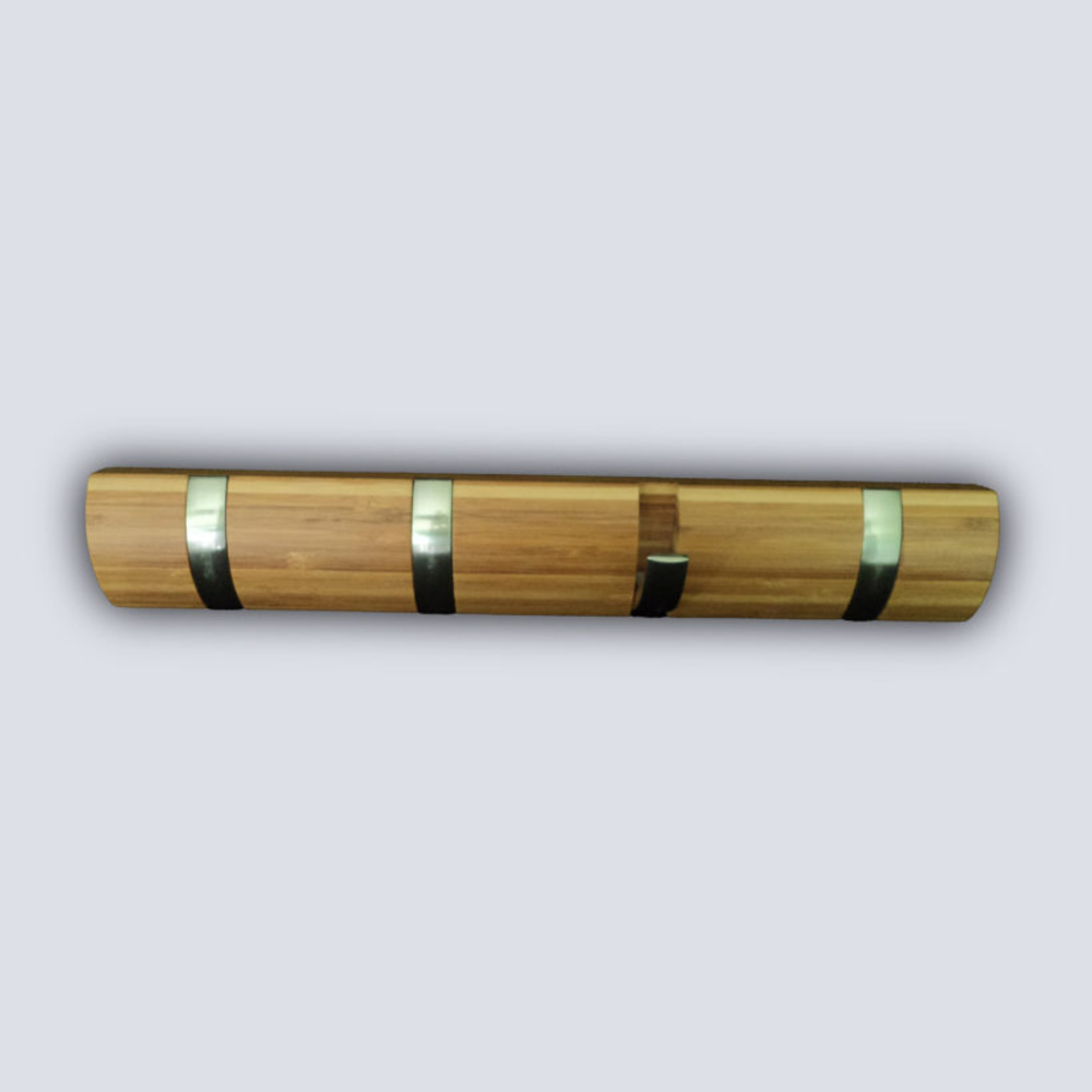  Porte-manteaux Bois type bambou arrondi 4 crochets  - MOTTEZ - B850V4