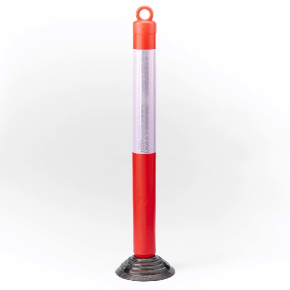  Poteau de signalisation sur base flexible avec anneau passe chaîne hauteur 120 cm  - MOTTEZ - M018S120