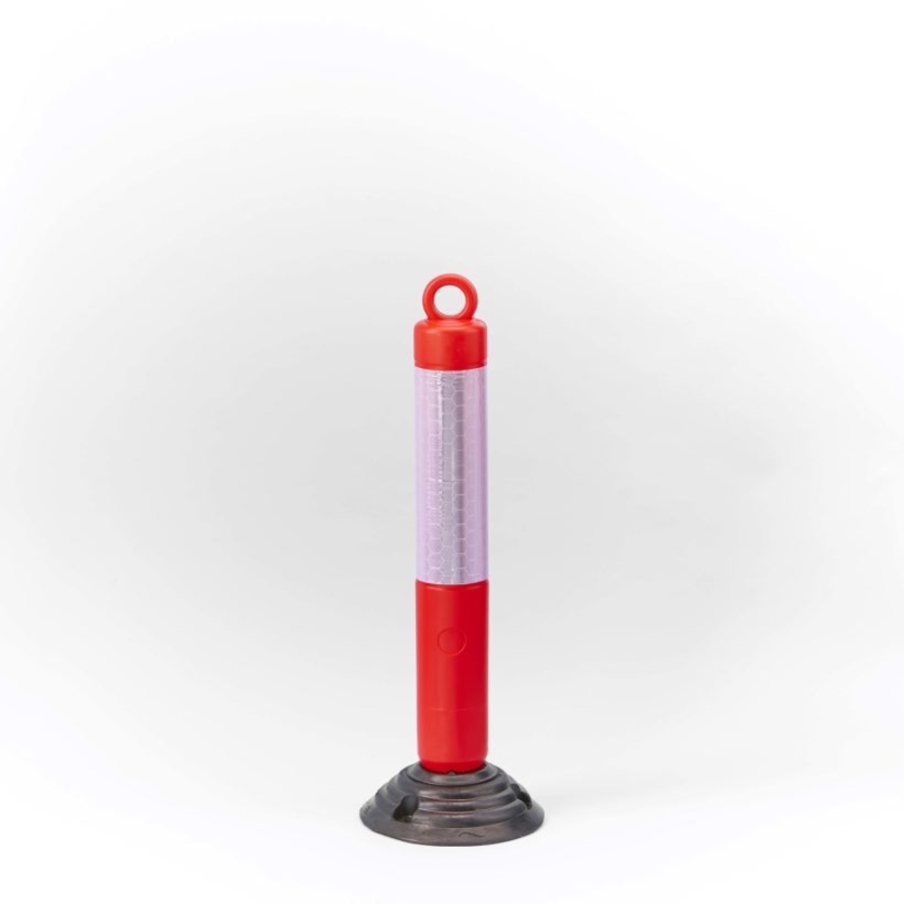  Poteau de signalisation sur base flexible avec anneau passe chaîne hauteur 80 cm  - MOTTEZ - M018S80