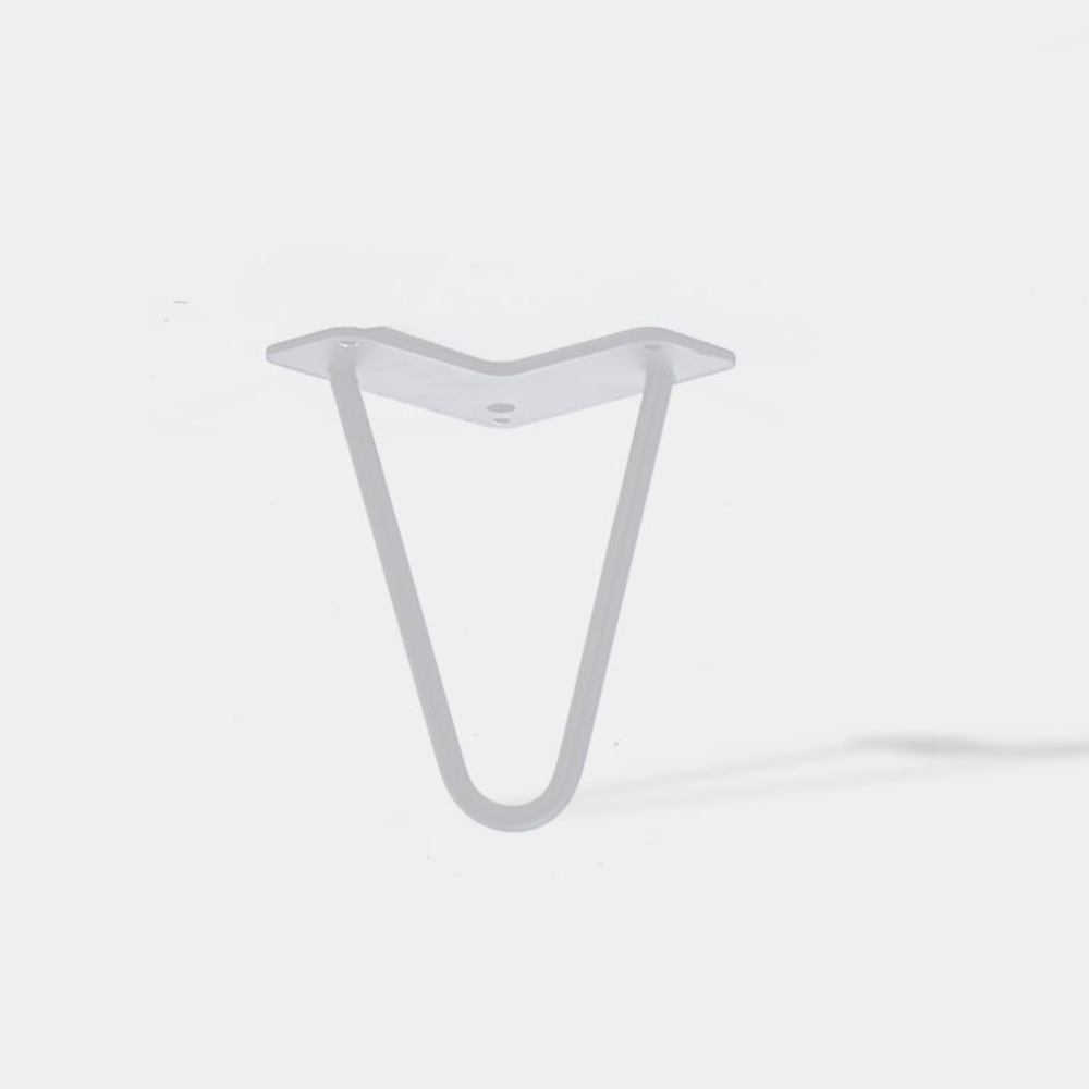  Pied de table double fil incliné HT 16 cm blanc mat  - MOTTEZ - M510VBC