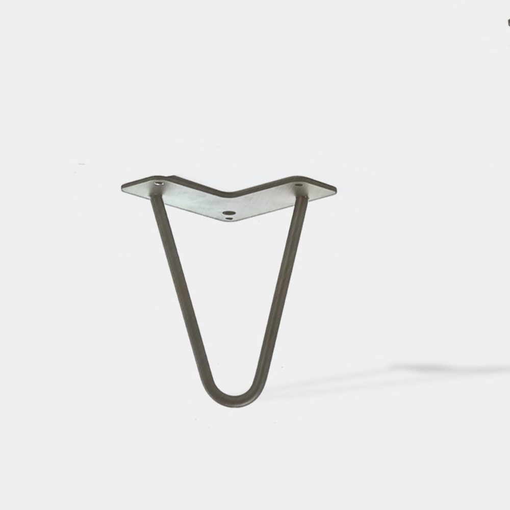 Pied de table double fil incliné HT 16 cm vernis transparent couleur métal naturel - MOTTEZ - M510VTR