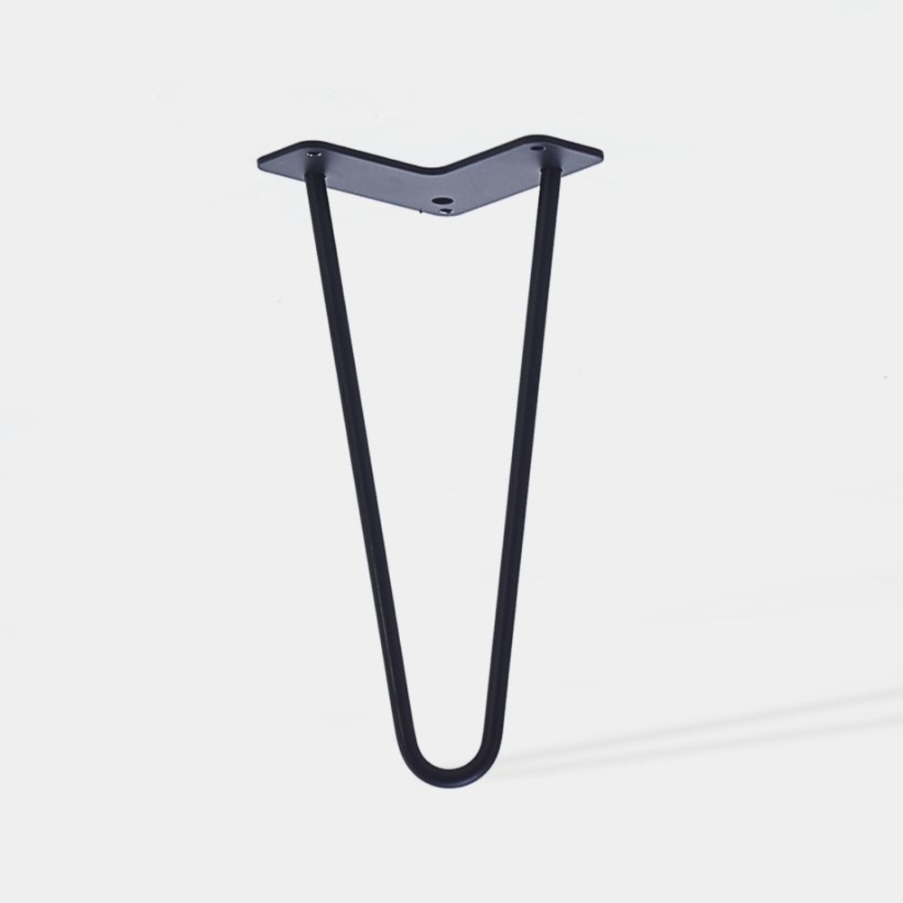 Pied de table double fil incliné HT 30 cm noir mat - MOTTEZ - M511VNO