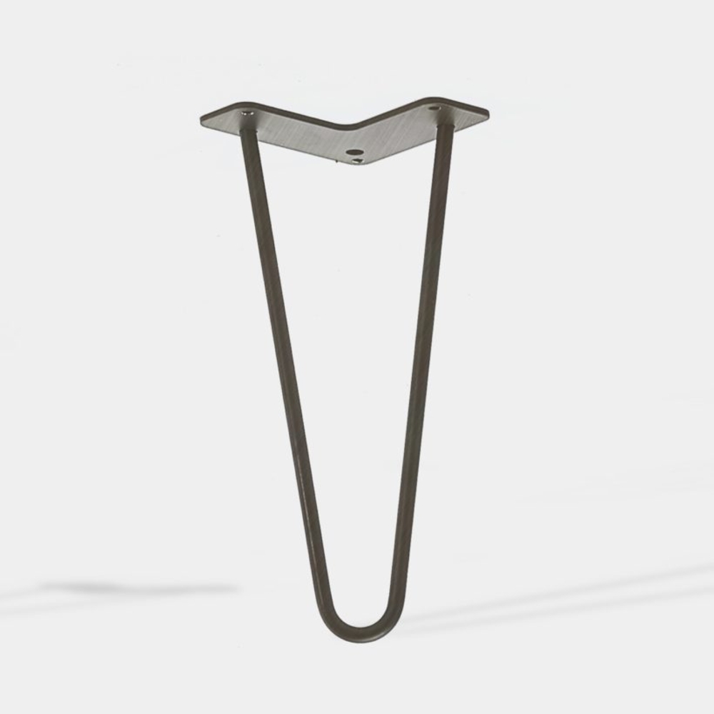 Pied de table double fil incliné HT 30 cm vernis transparent couleur métal naturel - MOTTEZ - M511VTR