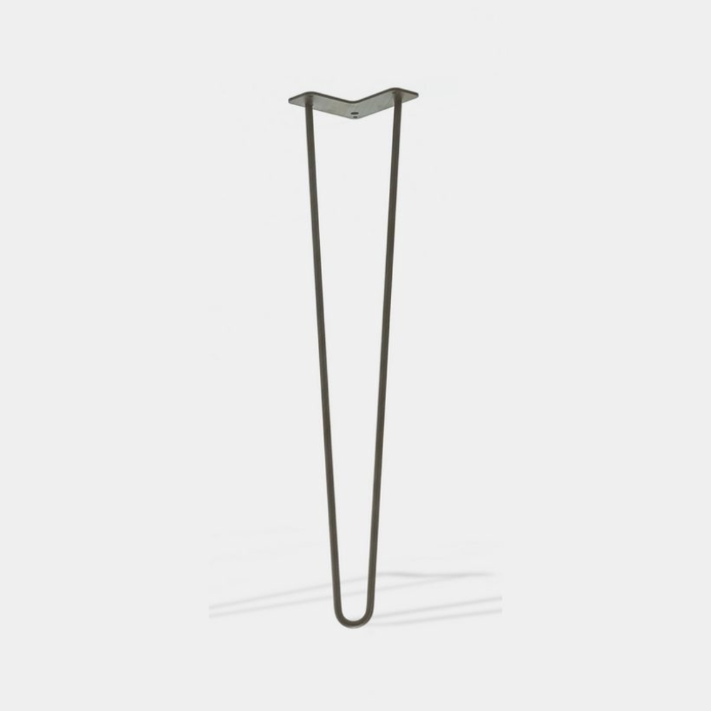 Pied de table double fil incliné HT 71 cm vernis transparent couleur métal naturel - MOTTEZ - M514VTR