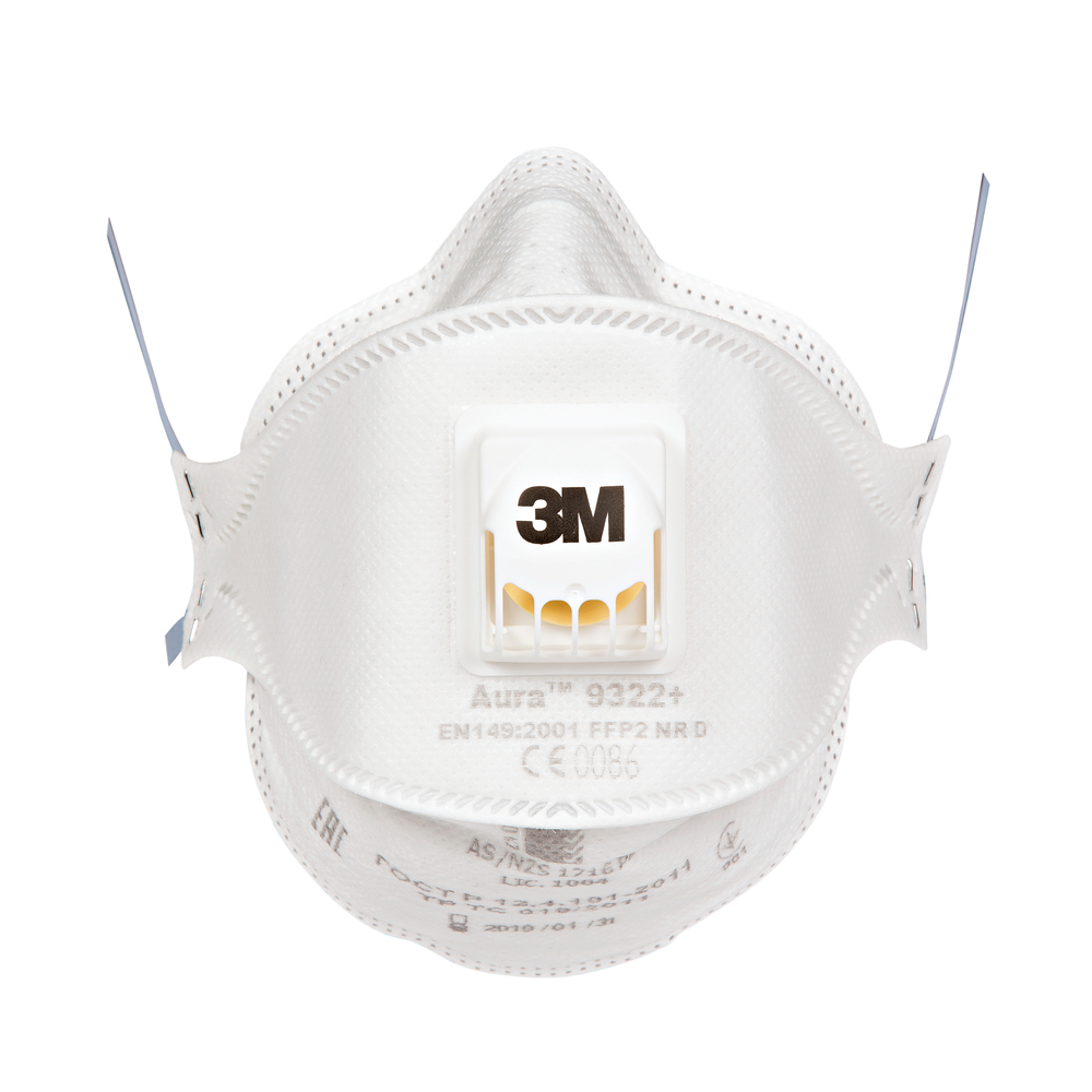 Masque antipoussière série 9322+ FFP2 avec valve - Lot de 5 - 3M - 9322N05 00
